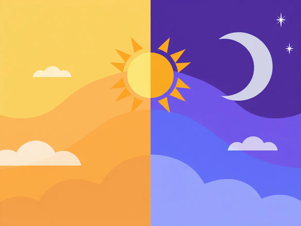 Illustration der symboliserer daglig energi og balance